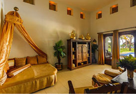 Elegant resort villa living space